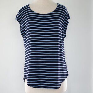 philosophy Large Short Sleeve Scoop Neck Striped Knit T-Shirt